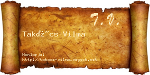 Takács Vilma névjegykártya
